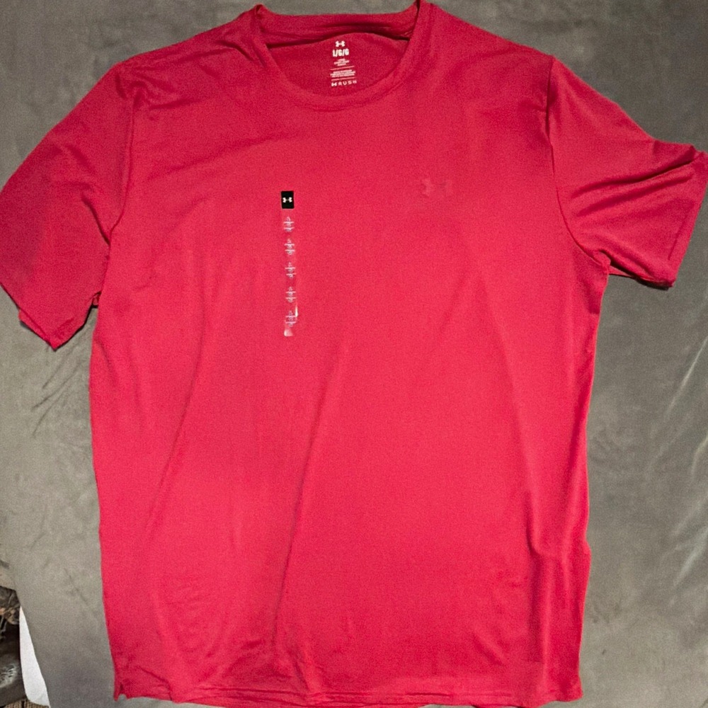 Under Armour Men's RUSH Vanish Energy SS Pink Loose Fit Crew Neck Sz L
